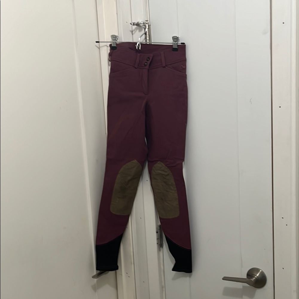 Kids Burgundy Riding Pants